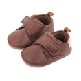 Whimsical Sharp Brown Lace and Valcro Strap Baby Shoes
