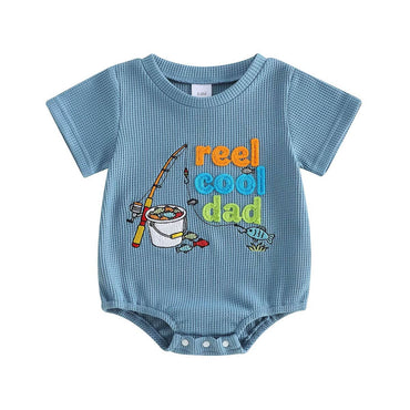 Short Sleeve Reel Cool Dad Baby Bodysuit Bodysuit The Trendy Toddlers Blue 0-3 M 