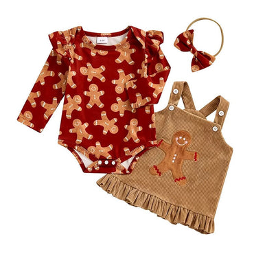 Gingerbread Corduroy Baby Set   