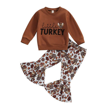 Little Turkey Flared Pants Toddler Set   