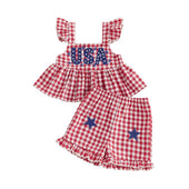 Fly Sleeve USA Checkered Toddler Set
