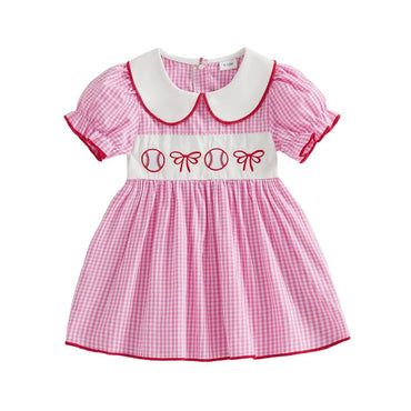 Puff Sleeve Baseball Collar Toddler Dress Dresses The Trendy Toddlers 