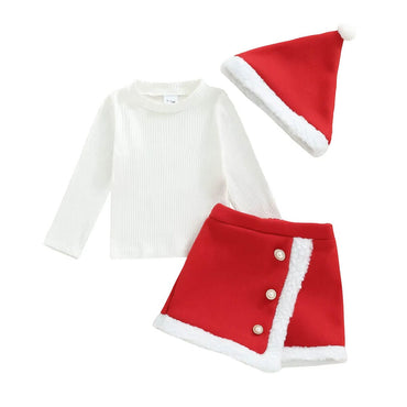 Long Sleeve Christmas Skirt Toddler Set