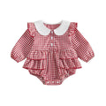 Long Sleeve Checkered Collar Baby Romper Rompers The Trendy Toddlers 