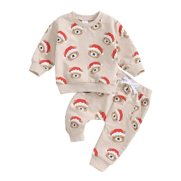 Long Sleeve Christmas Bear Baby Set   