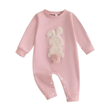 Long Sleeve Easter Bunny Baby Jumpsuit Pink 0-3 M