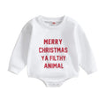 Merry Christmas Ya Filthy Animal Baby Bodysuit White 0-3 M 