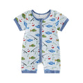 Short Sleeve Fishing Zip Up Baby Romper Rompers The Trendy Toddlers 