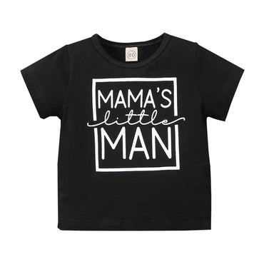 Mama's Little Man Black Toddler Tee   