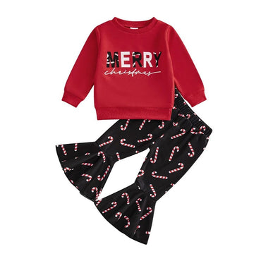 Merry Christmas Flared Pants Toddler Set   