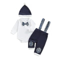 Long Sleeve Plaid Bow Tie Baby Set