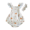 Fly Sleeve Bunny Baby Romper   