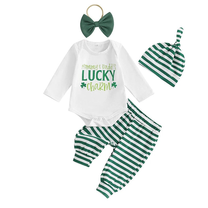 Lucky Charm Striped Pants Baby Set   