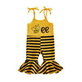 Striped Bee Straps Toddler Jumpsuit