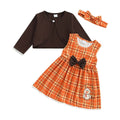 Long Sleeve Plaid Thanksgiving Baby Set