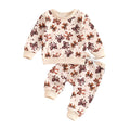 Long Sleeve Bows Stars Baby Set Beige 3-6 M 