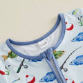 Short Sleeve Fishing Zip Up Baby Romper Rompers The Trendy Toddlers 