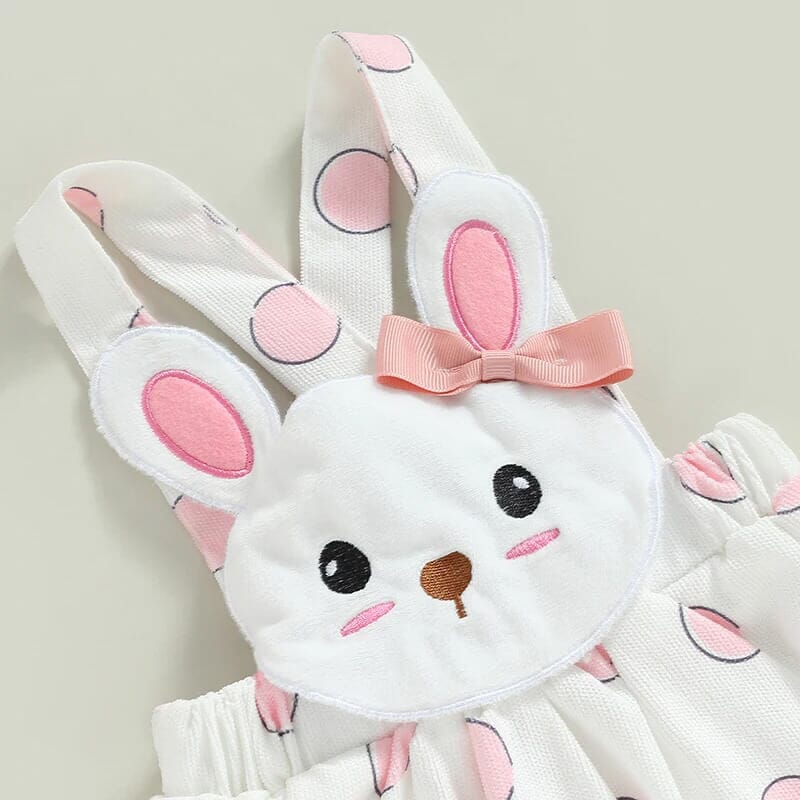 Long Sleeve Pink Bunny Polka Dot Baby Set   