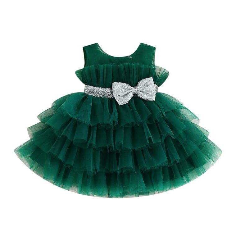 Toddler Girl Sparkly Silver Bow Tulle Dress – The Trendy Toddlers