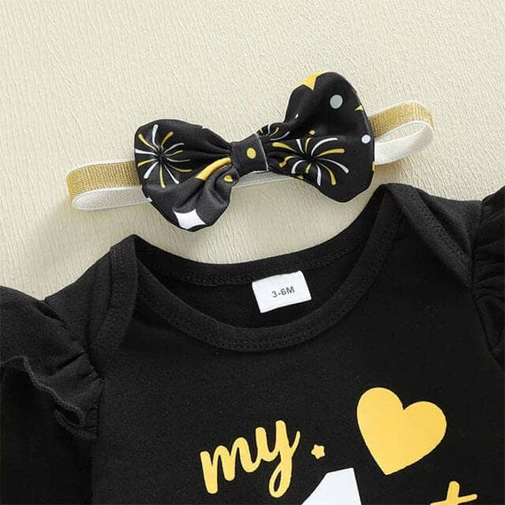 Long Sleeve My First New Year Ruffled Baby Set