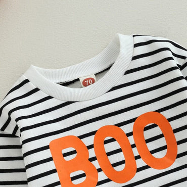 Striped Boo Baby Sweatshirt   