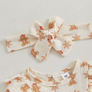 Gingerbread Bows Baby Jumpsuit   