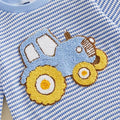 Long Sleeve Striped Tractor Baby Jumpsuit Jumpsuit The Trendy Toddlers 