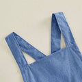 Solid Denim Ruffled Baby Romper