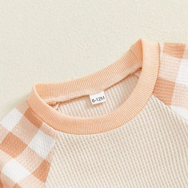 Long Sleeve Plaid Easter Baby Jumpsuit Jumpsuit The Trendy Toddlers 