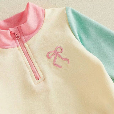 Long Sleeve Color Block Bow Toddler Set Sets The Trendy Toddlers 