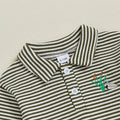 Long Sleeve Striped Collar Duck Baby Set
