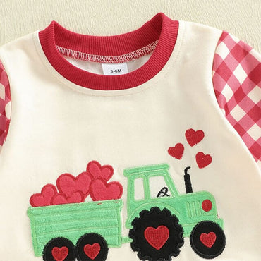 Valentine's Day Truck Baby Jumpsuit