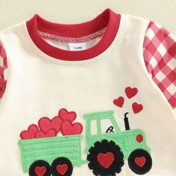 Valentine's Day Truck Baby Jumpsuit