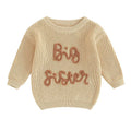Big Sister Knitted Toddler Sweater Khaki 12-18 M 