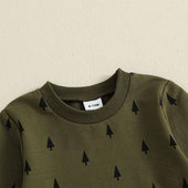 Long Sleeve Green Christmas Tree Toddler Set