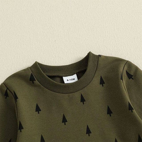 Long Sleeve Green Christmas Tree Toddler Set