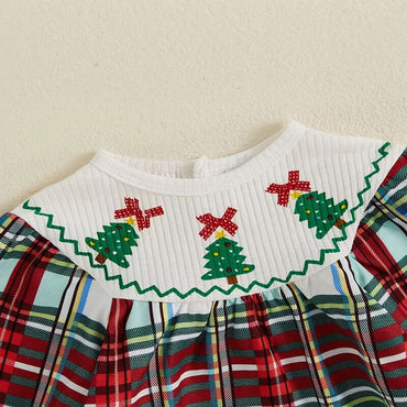 Christmas Vintage Plaid Baby Romper   