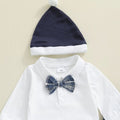 Long Sleeve Plaid Bow Tie Baby Set