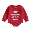Merry Christmas Ya Filthy Animal Baby Bodysuit Red 0-3 M 