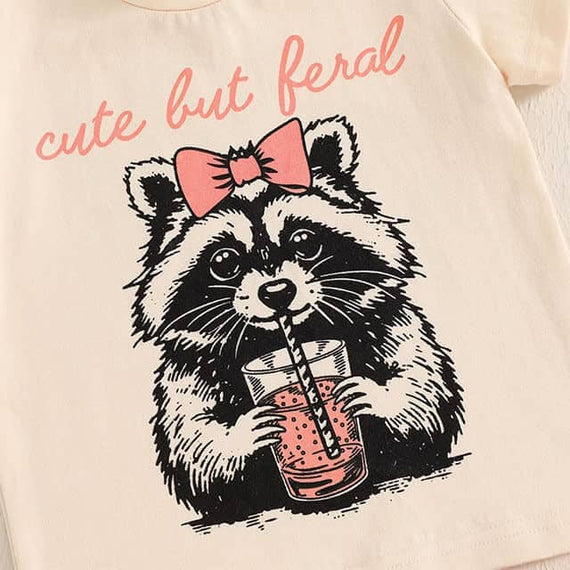 Short Sleeve Cute Feral Baby Set
