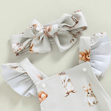 Fly Sleeve Bunny Baby Romper   