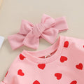 Long Sleeve Pink Hearts Baby Bodysuit   