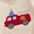Long Sleeve Birthday Fire Truck Baby Set
