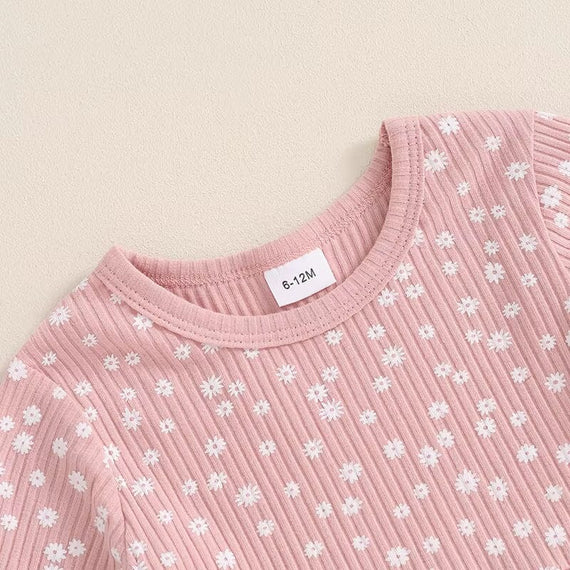 Long Sleeve Flowers Toddler Set   