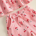 Long Sleeve Cherry Ruffled Toddler Set Sets The Trendy Toddlers 