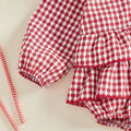 Long Sleeve Checkered Collar Baby Romper Rompers The Trendy Toddlers 
