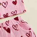 Short Sleeve Pink Valentine’s Day Baby Set