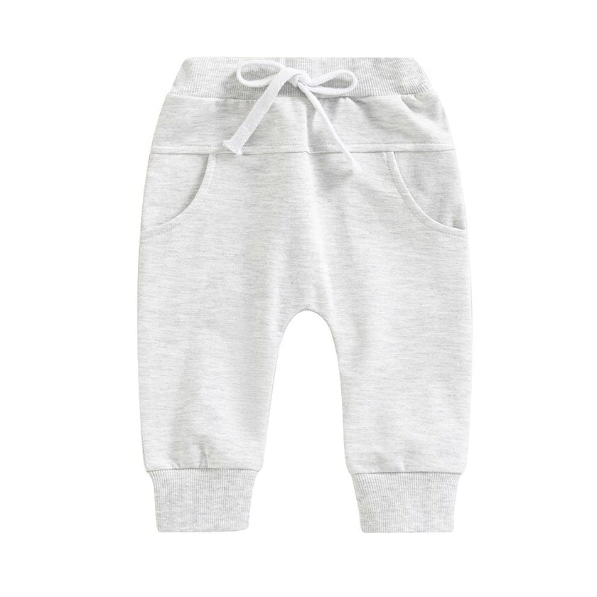 Solid Pockets Baby Pants Pants The Trendy Toddlers White 3-6 M 