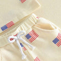 Short Sleeve American Flag Waffle Toddler Set