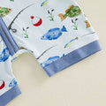 Short Sleeve Fishing Zip Up Baby Romper Rompers The Trendy Toddlers 